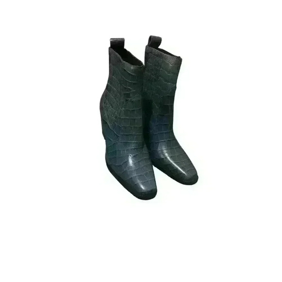 Marks & Spencer- New Women's blue leather ankle boots size 4 uk . US size 6 - Picture 1 of 3